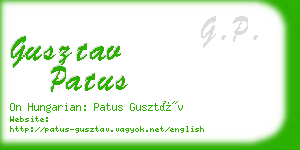 gusztav patus business card